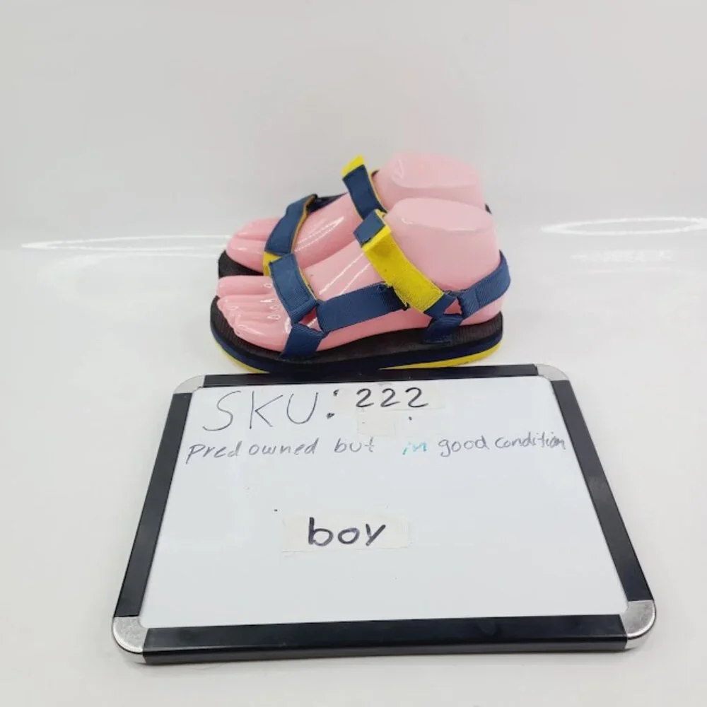 Teva Boy's Blue Yellow Original‎ Universal Outdoor Casual Sandal Size 3
